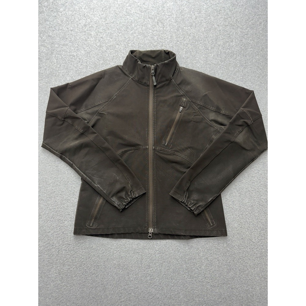 Ibex ClimaWool Cirrus Softshell Jacket Womens Small Brown Full Zip Hiking Trail